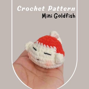 Mini Goldfisch Häkelanleitung Mollig Süßer Kleiner Oranda Goldfisch Orange Weiß Fisch Schlüsselanhänger