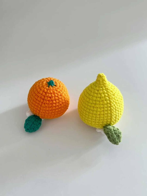 2 in 1 Flower Orange Lemon Crochet Pattern Bundle Low Sew Floral