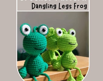 Bungelende benen kikker haakpatroon eenvoudig zeer laag naai kikker amfibie snel schattig knuffeldier sleutelhanger sleutelhanger woondecoratie amigurumi