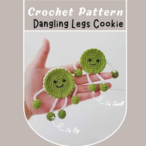 Dangling Legs Cookie Crochet Pattern 2-IN-1 Big Small Biscuit Doll Pattern Easy Cute Mini Little Food Toy Keychain Beginner Friendly
