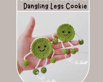 Dangling Legs Cookie Crochet Pattern 2-IN-1 Big Small Biscuit Doll Pattern Easy Cute Mini Little Food Toy Keychain Beginner Friendly