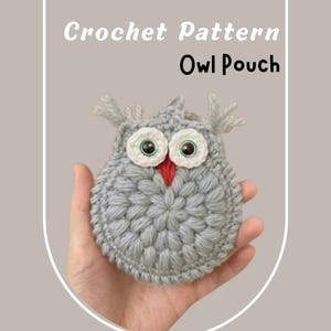 Pochette hibou sans couture, motif au crochet, sans trucs Animaux mignons Kawaii, Oiseau Amigurumi PDF, Étui pour écouteurs Airpod, Petite mini pochette, Photos étape par étape