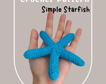 Simple Starfish Crochet Pattern Easy Small Star Ocean Animal Amigurumi Sealife Brooch Keychain Marine Seashell Fish Beginner Friendly