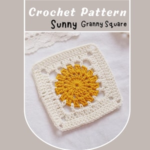 Sunny Granny Square Crochet Pattern Sun Full Moon Round Circle Granny Motif Vest Granny Blanket Sweater Easy Quick