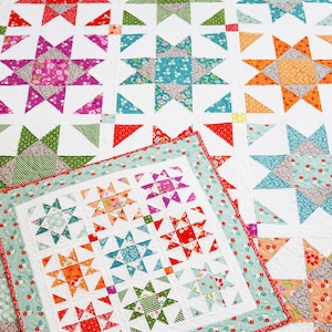 Shine Remix Bed Quilt, Lap Quilt, and Mini Quilt Pattern QLD248 (PDF)