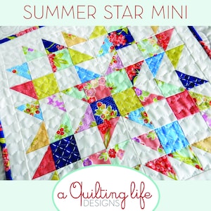 Summer Star Mini Quilt PDF Pattern image 1