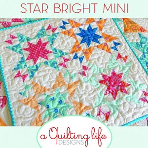 PDF Pattern for Star Bright Mini Quilt image 1