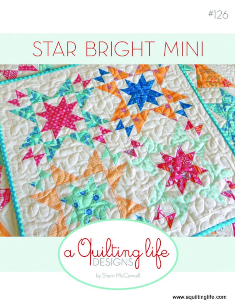 PDF Pattern for Star Bright Mini Quilt image 1