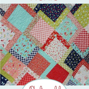 Easy Quilt Pattern, Modern Quilt Pattern for Jelly Rolls, 6 Sizes Baby to  King, Picnic in the Park 