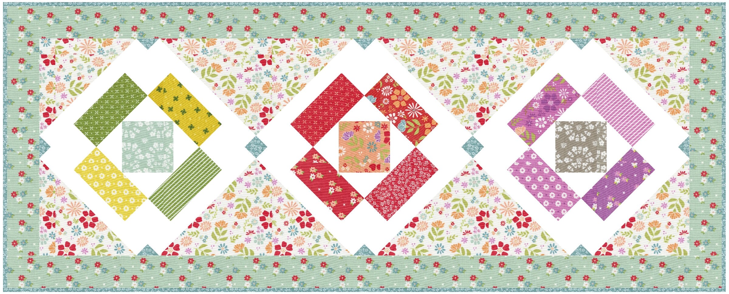 Simply Charming Table Topper + 2 Table Runners QLD187 (PDF) - Etsy