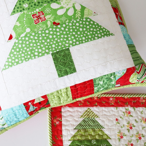 Christmas Tree Pillow & Mug Rug Pattern (PDF Only)