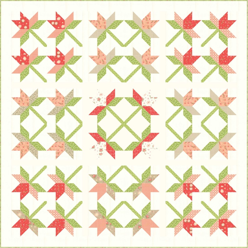 The Lily Quilt PDF Pattern 180 Etsy