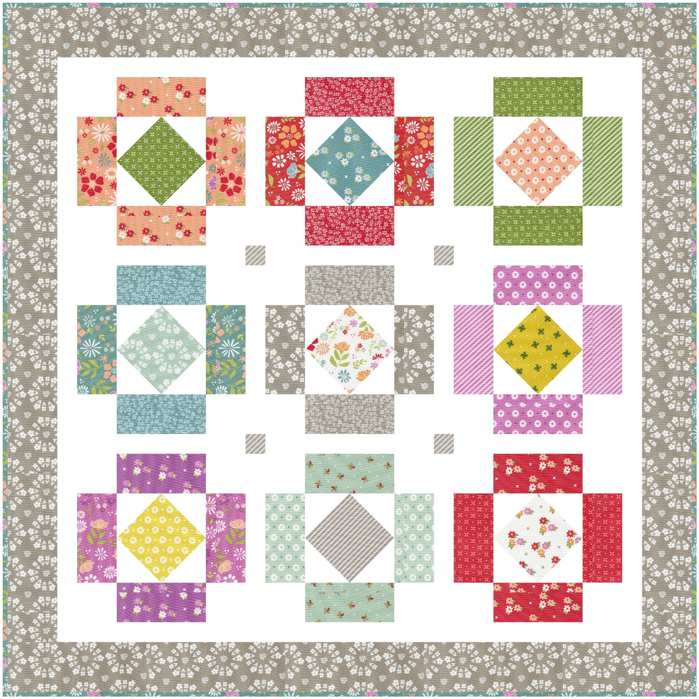 Simply Charming Table Topper + 2 Table Runners Pattern QLD187 (paper ...