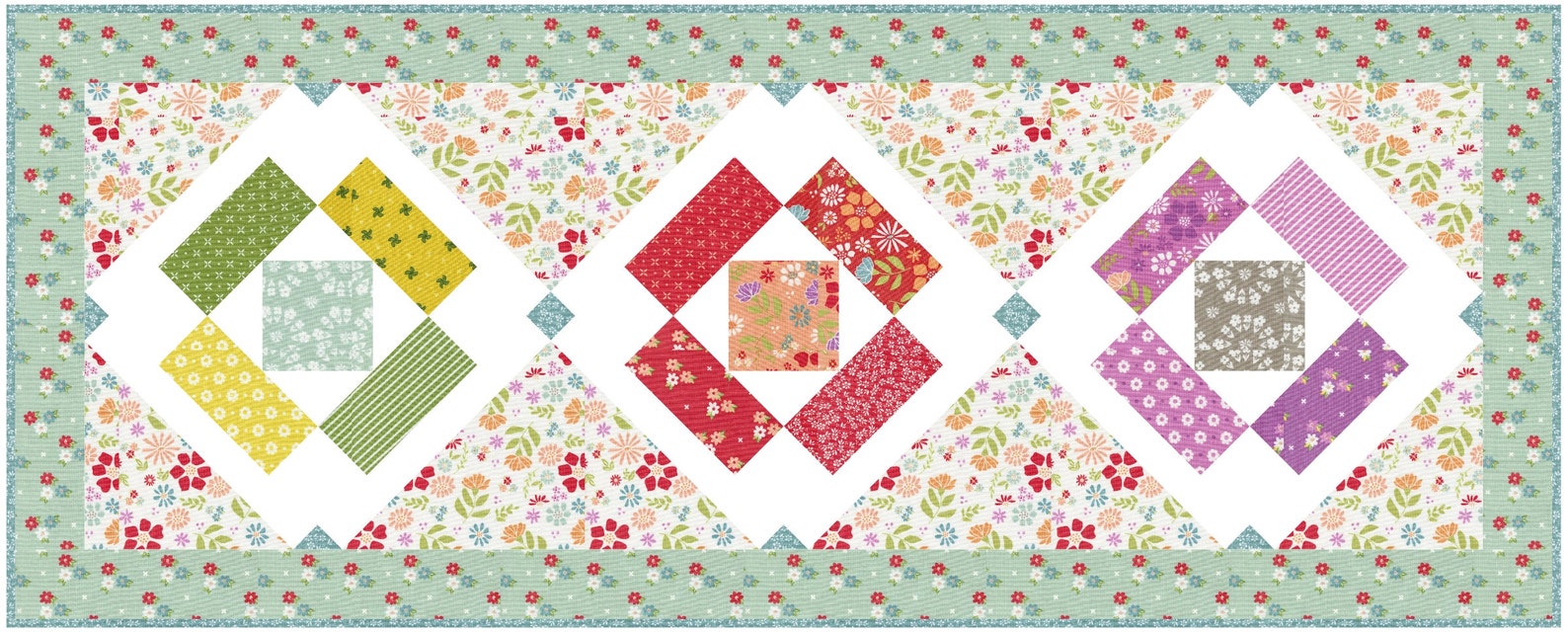 Simply Charming Table Topper + 2 Table Runners Pattern QLD187 (paper ...