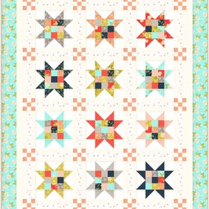 Patchwork Stars Quilt Pattern Paper - QLD209