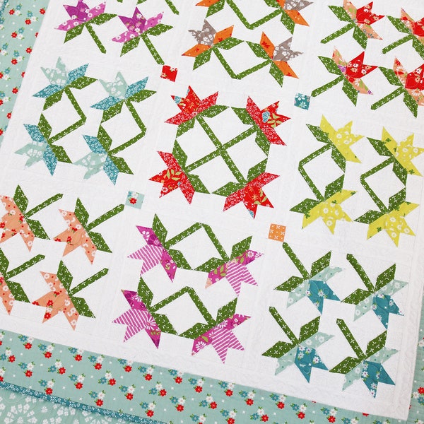 Lilies Wall Hanging Quilt Pattern QLD233 (PDF)