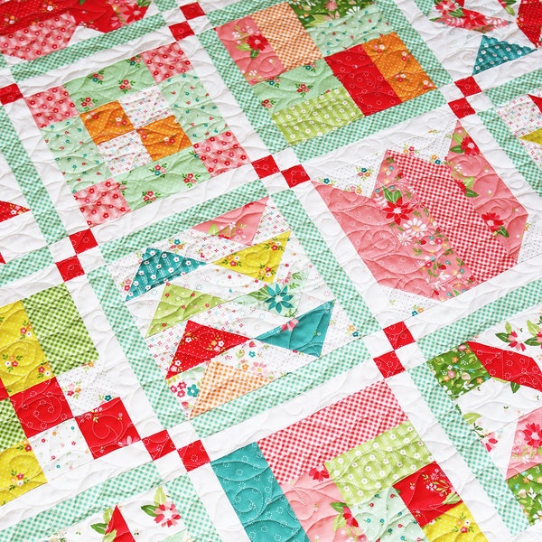 Jelly Roll Sampler Quilt Pattern QLD239 (PDF)