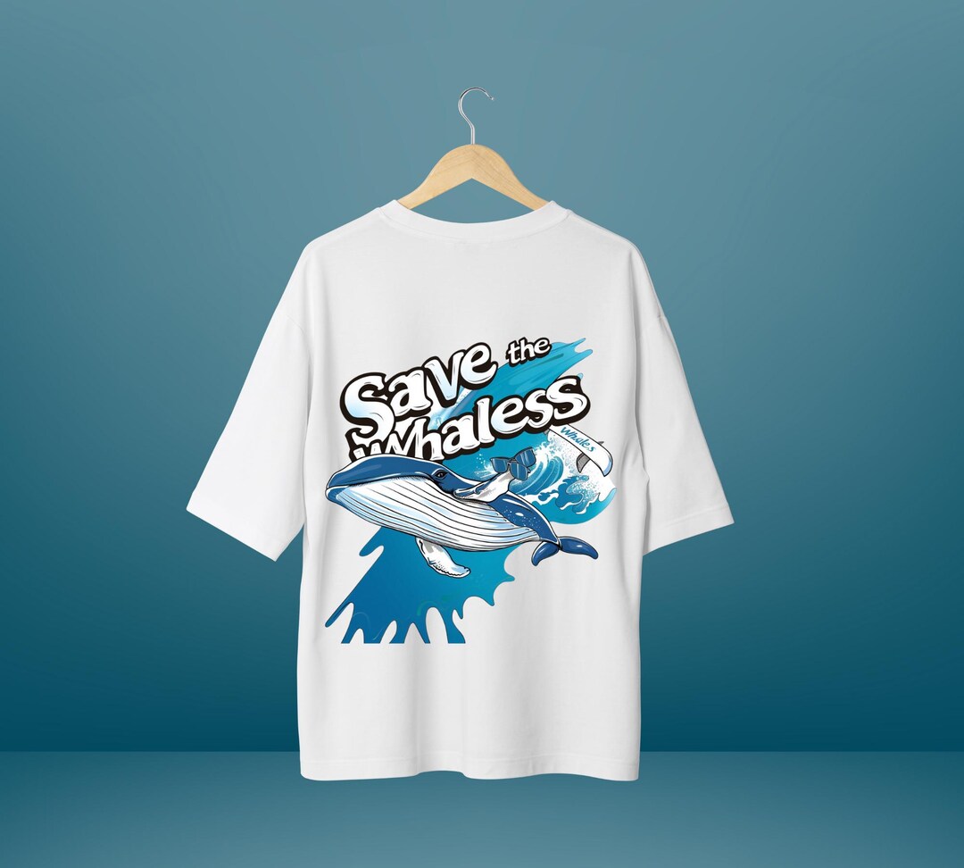 Save the Whales T-shirt Design PNG Vibrant Conservation Graphic Digital ...