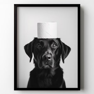 Black Labrador Toilet Poster Print Funny Dog Bathroom Wall Art Funny Toilet Humor Wall Decor Lab Mom Gift Idea Restroom Matte Poster