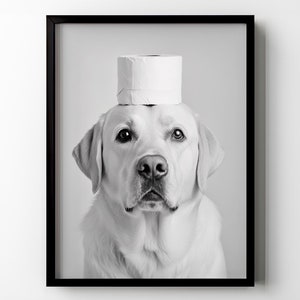 Labrador Toilet Wall Art Funny Dog Printable Bathroom Wall Decor Labrador Retriever Lab Mom Dad Gift Restroom Poster Digital Download