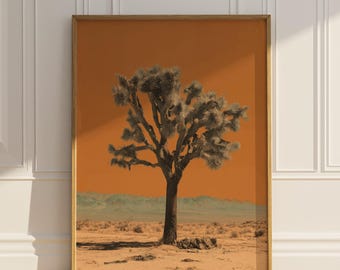 Joshua Tree Wall Art Desert Landscape Wall Decor Vintage Yucca Matte Poster