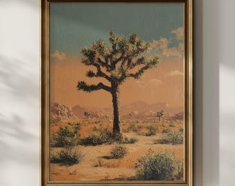 Joshua Tree Wall Art Desert Landscape Wall Decor Vintage Yucca Matte Poster