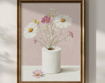 Floral Toilet Wall Art Funny Printable Bathroom Wall Decor Vintage Daisy Flower Gift Restroom Poster Toilet Humor Digital Download