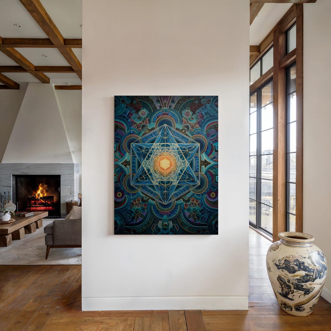 Sacred Geometry Wall Art Metatron Cube Print Psychedelic Spiritual ...