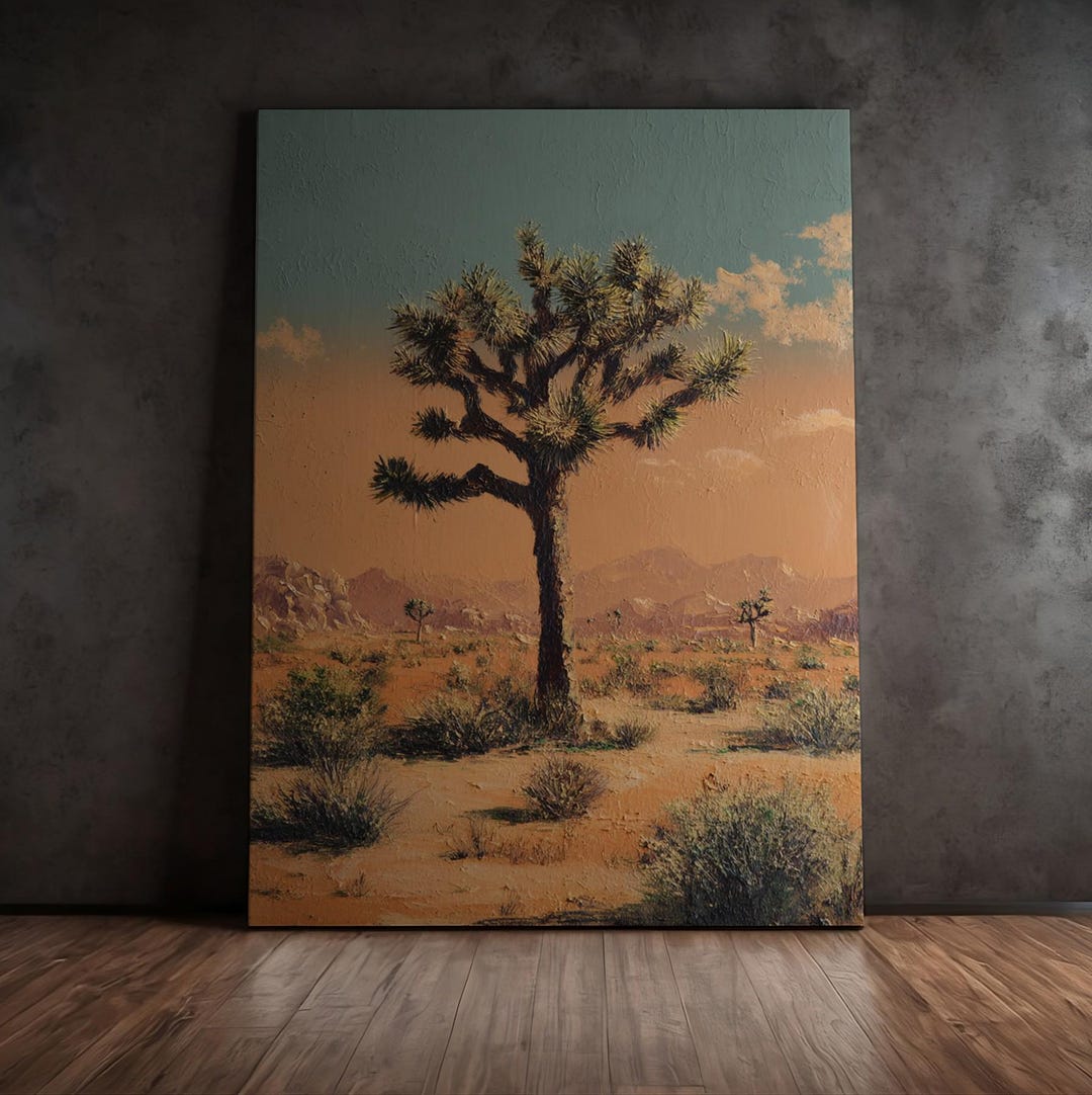 Joshua Tree Wall Art Desert Landscape Wall Decor Vintage Yucca Canvas ...