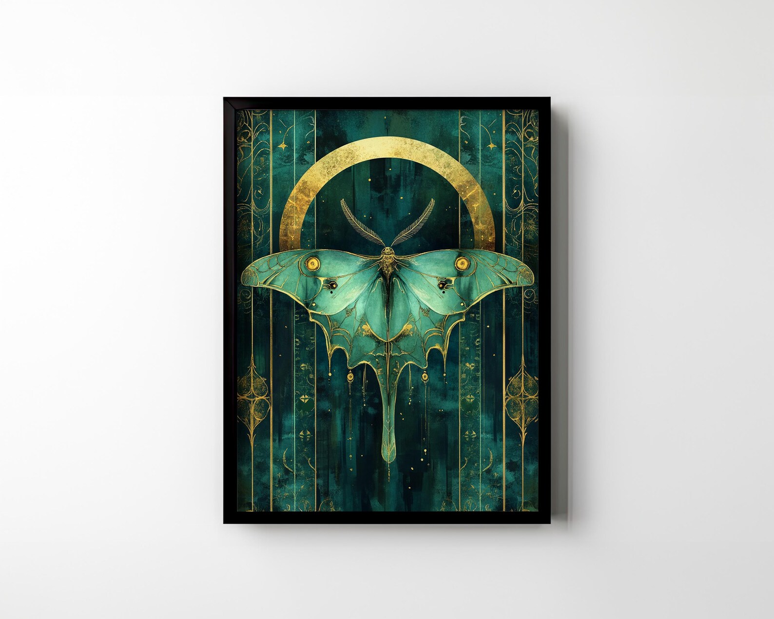 Luna Moth Wall Art Digital Download Actias Luna Crescent Moon Witchy ...