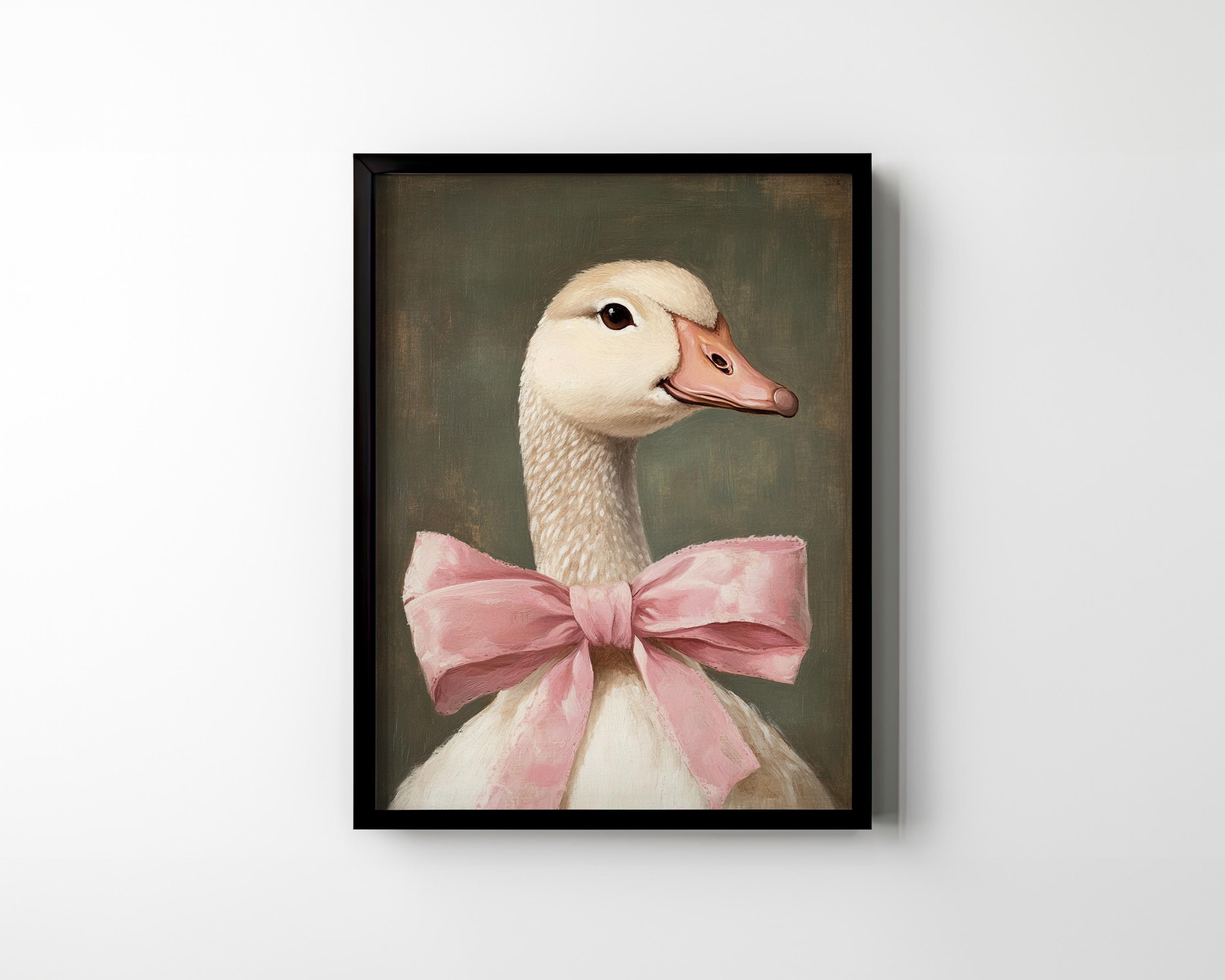 Silly Coquette Goose Poster Print Pink Bow Goose Nursery Wall Art ...