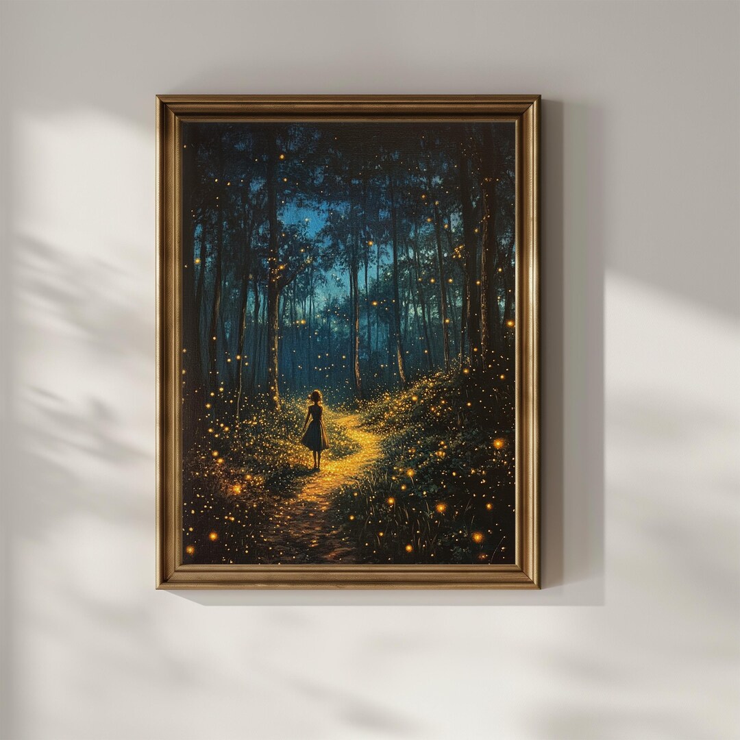 Enchanted Forest Wall Art Firefly Wall Decor Enchanting Glowing ...