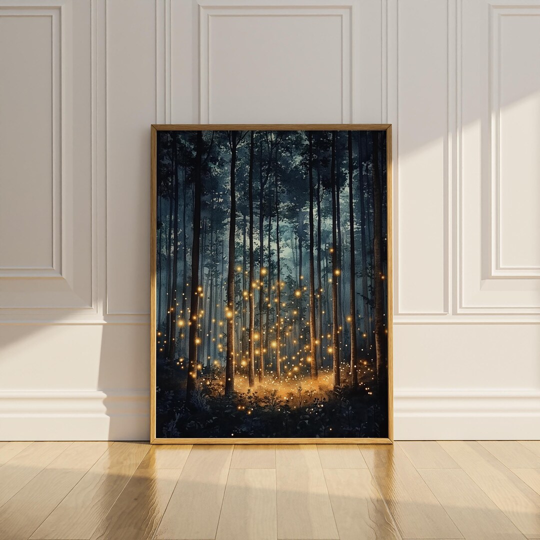 Enchanted Forest Wall Art Firefly Wall Decor Enchanting Glowing ...