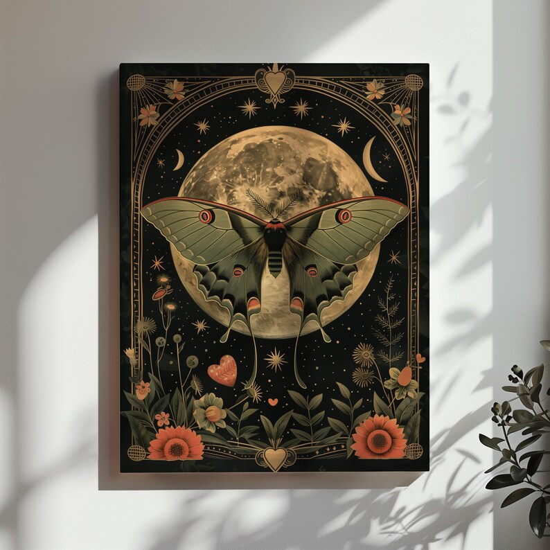 Luna Moth Wall Art Printable Digital Download Actias Luna Full Moon ...