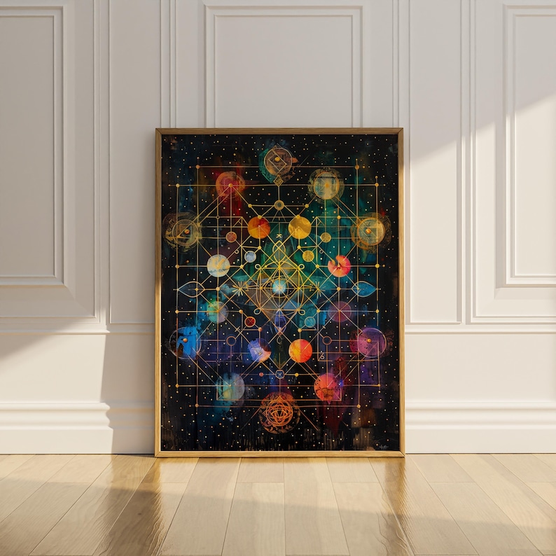 Metatron Cube Poster Print Sacred Geometry Wall Art Psychedelic ...