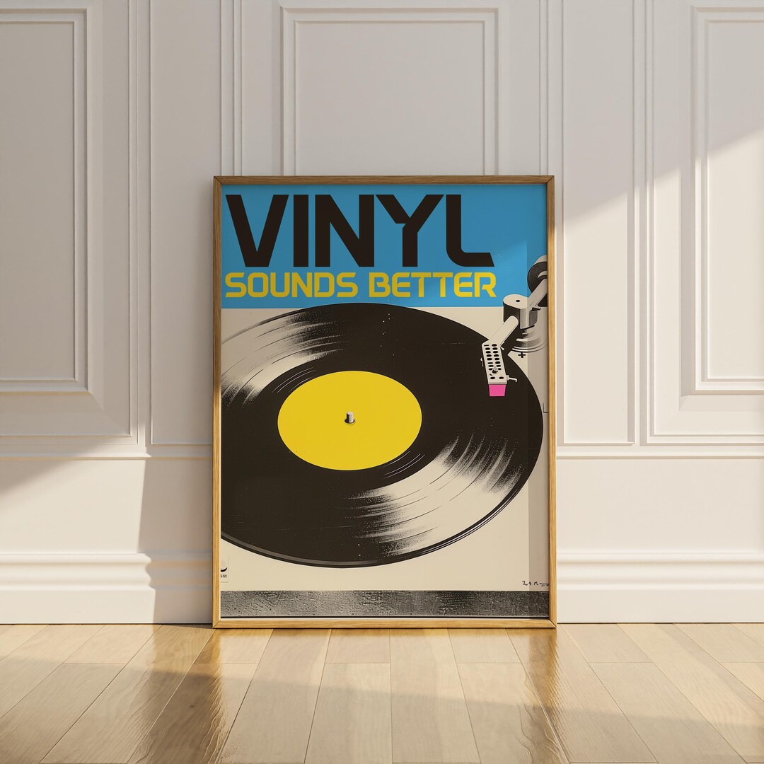 Vinyl Sounds Better Poster Print Vintage Turntable Wall Art DJ Retro ...