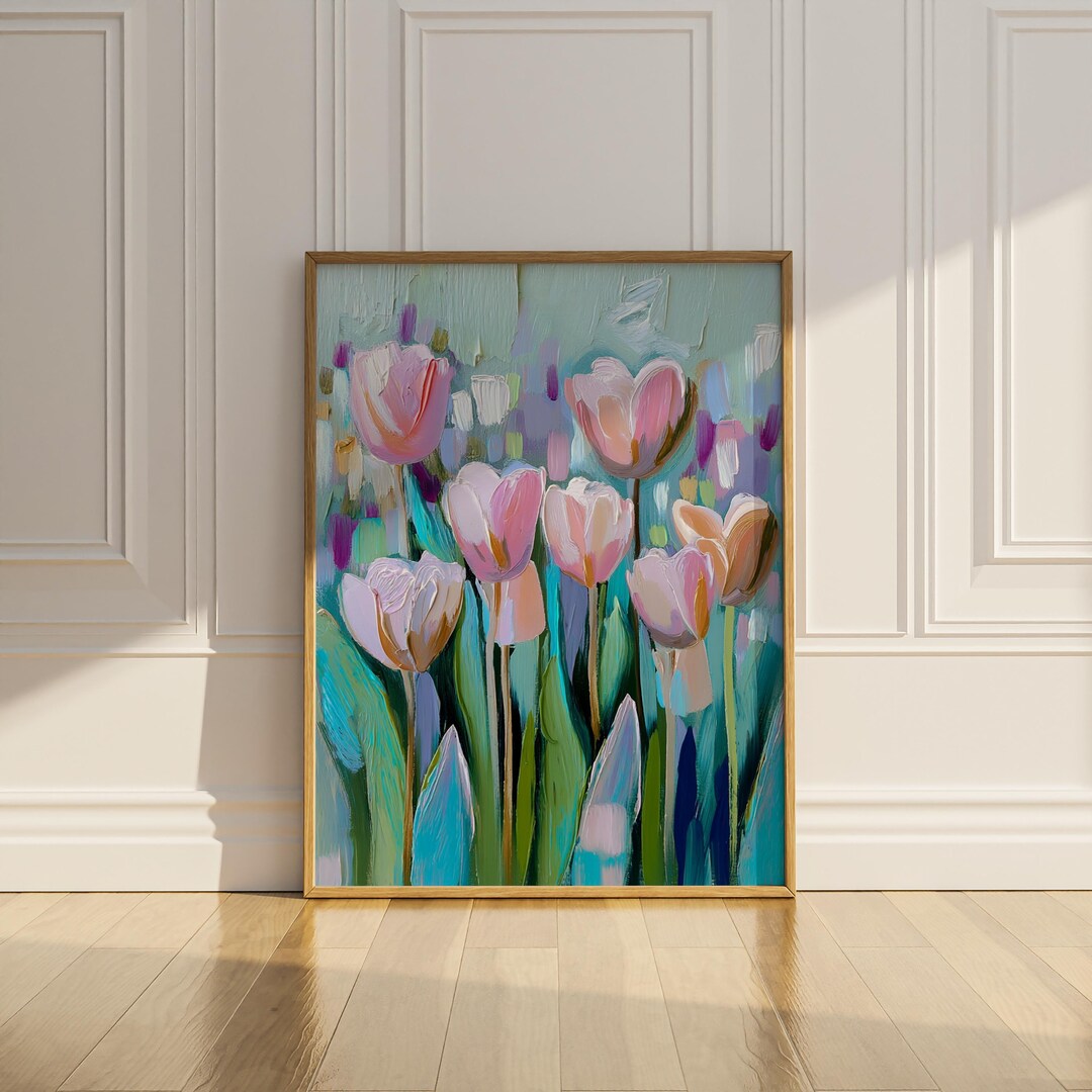 Tulip Wall Art Printable Flower Wildflower Print Vintage Oil Painting ...