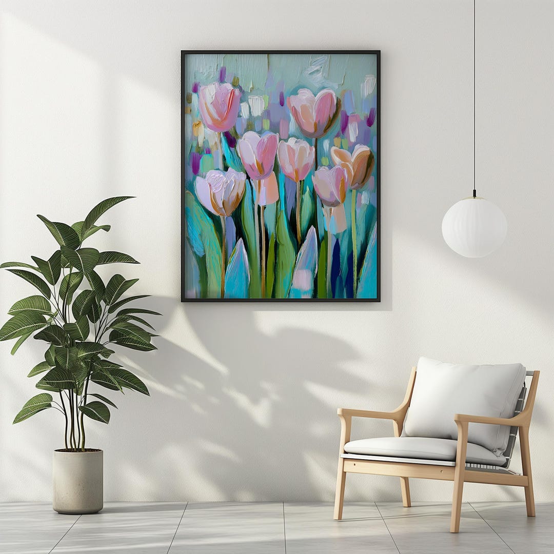 Tulip Wall Art Printable Flower Wildflower Print Vintage Oil Painting ...