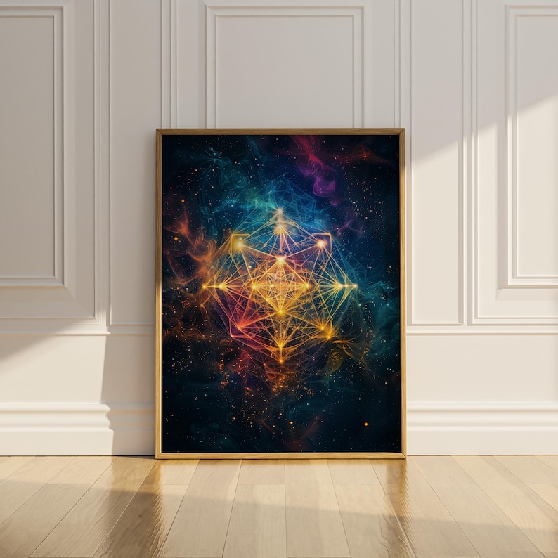 Sacred Geometry Wall Art Printable Metatron Cube Print Wall Decor ...