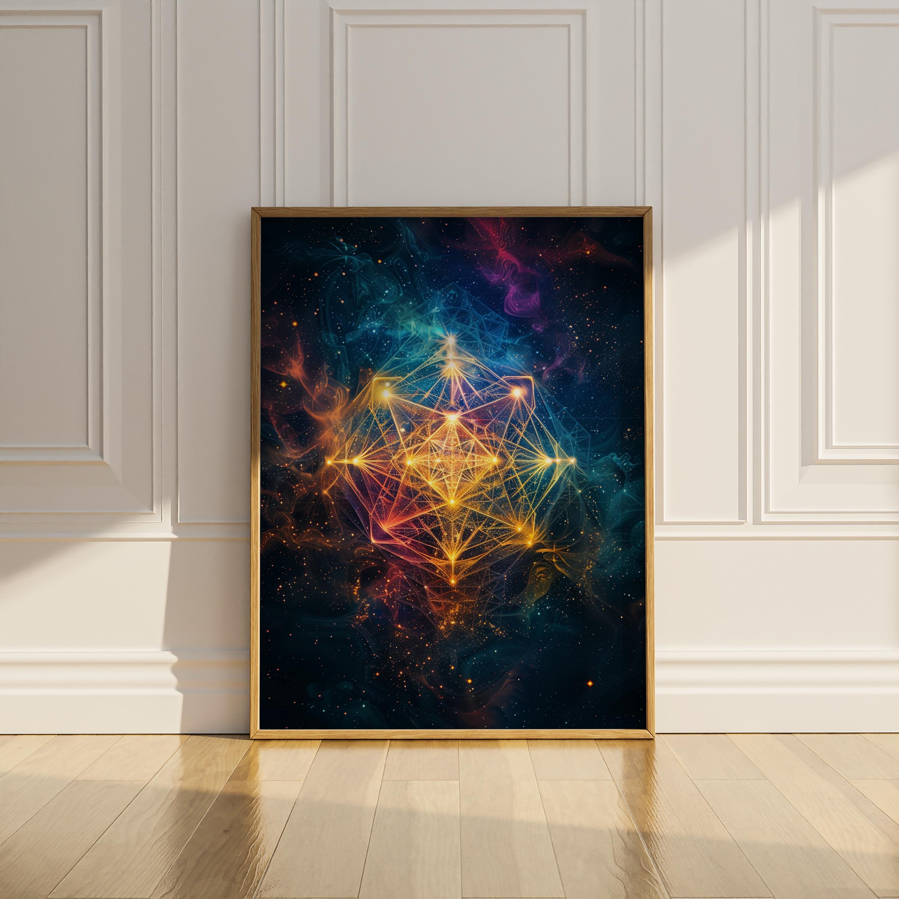Sacred Geometry Wall Art Printable Metatron Cube Print Wall Decor ...