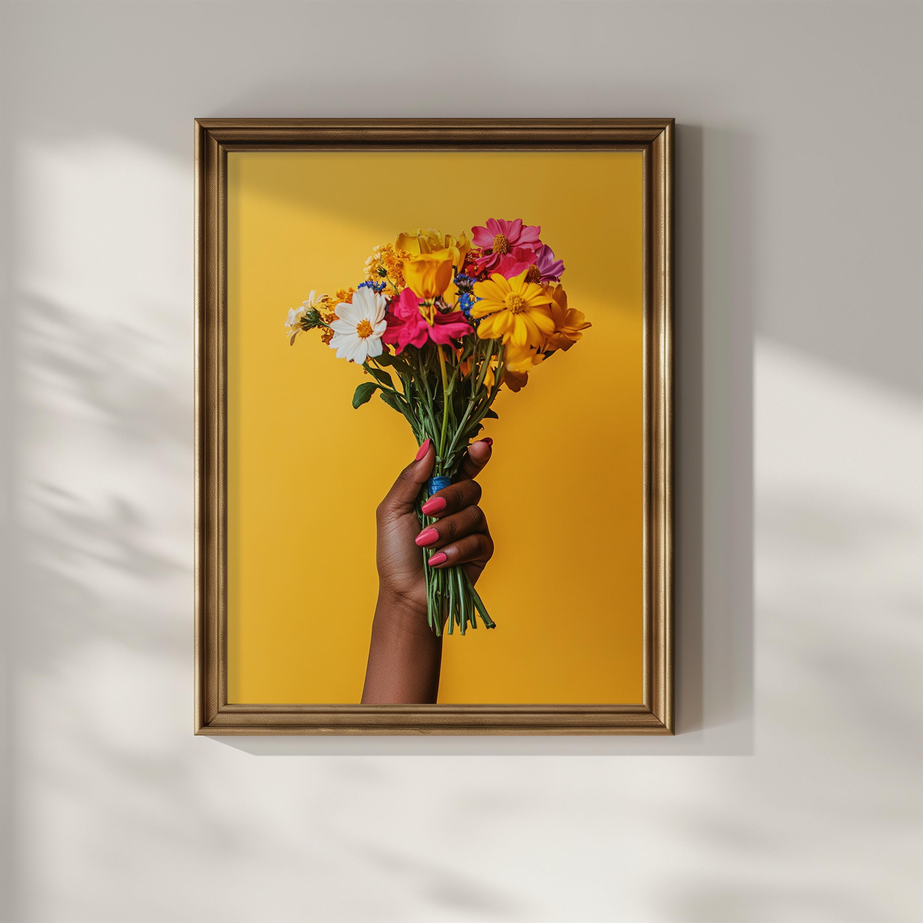 Flower Bouquet Black Woman Printable Wall Art African American Wall ...