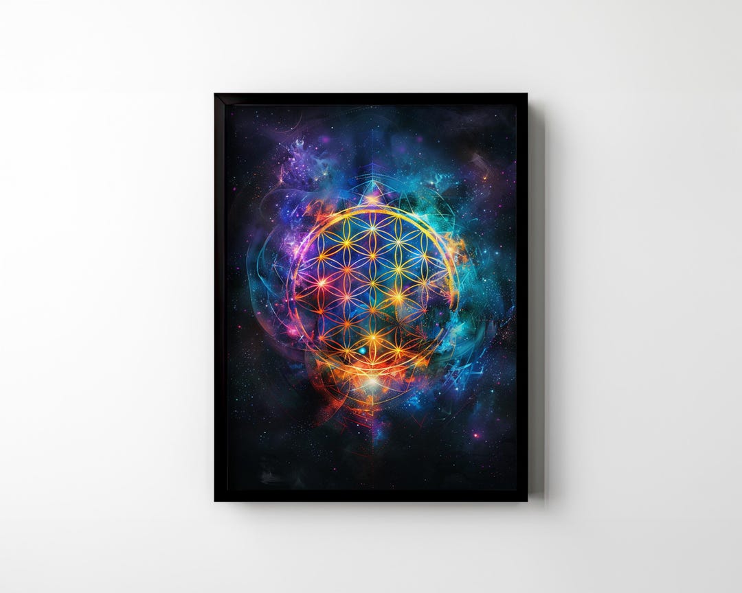 Flower of Life Wall Art Printable Sacred Geometry Print Wall Decor ...