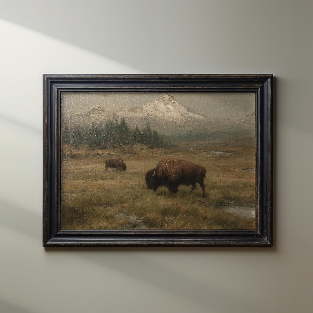 Bison Wall Art Print American Buffalo National Park Farmhouse Decor ...