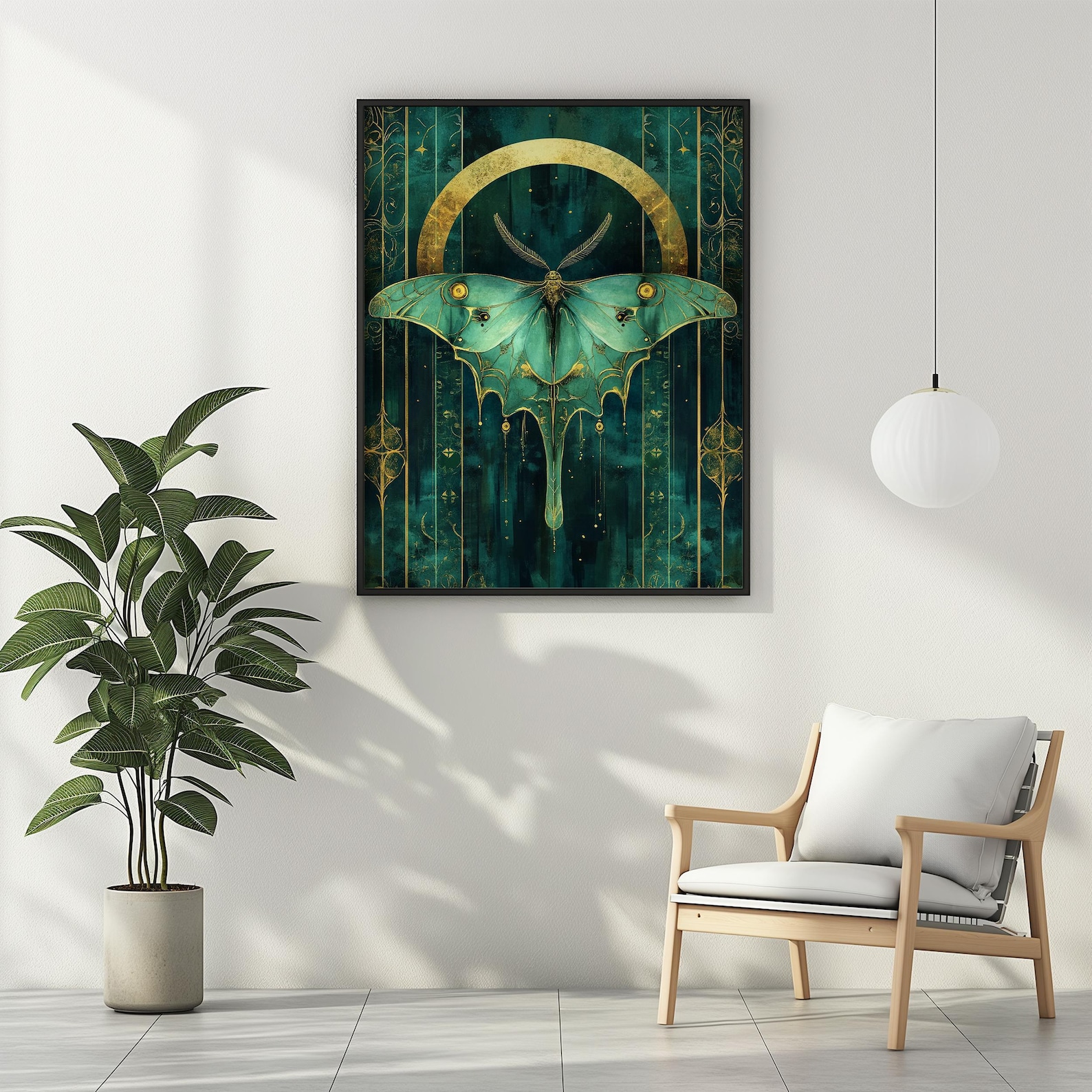 Luna Moth Wall Art Digital Download Actias Luna Crescent Moon Witchy ...