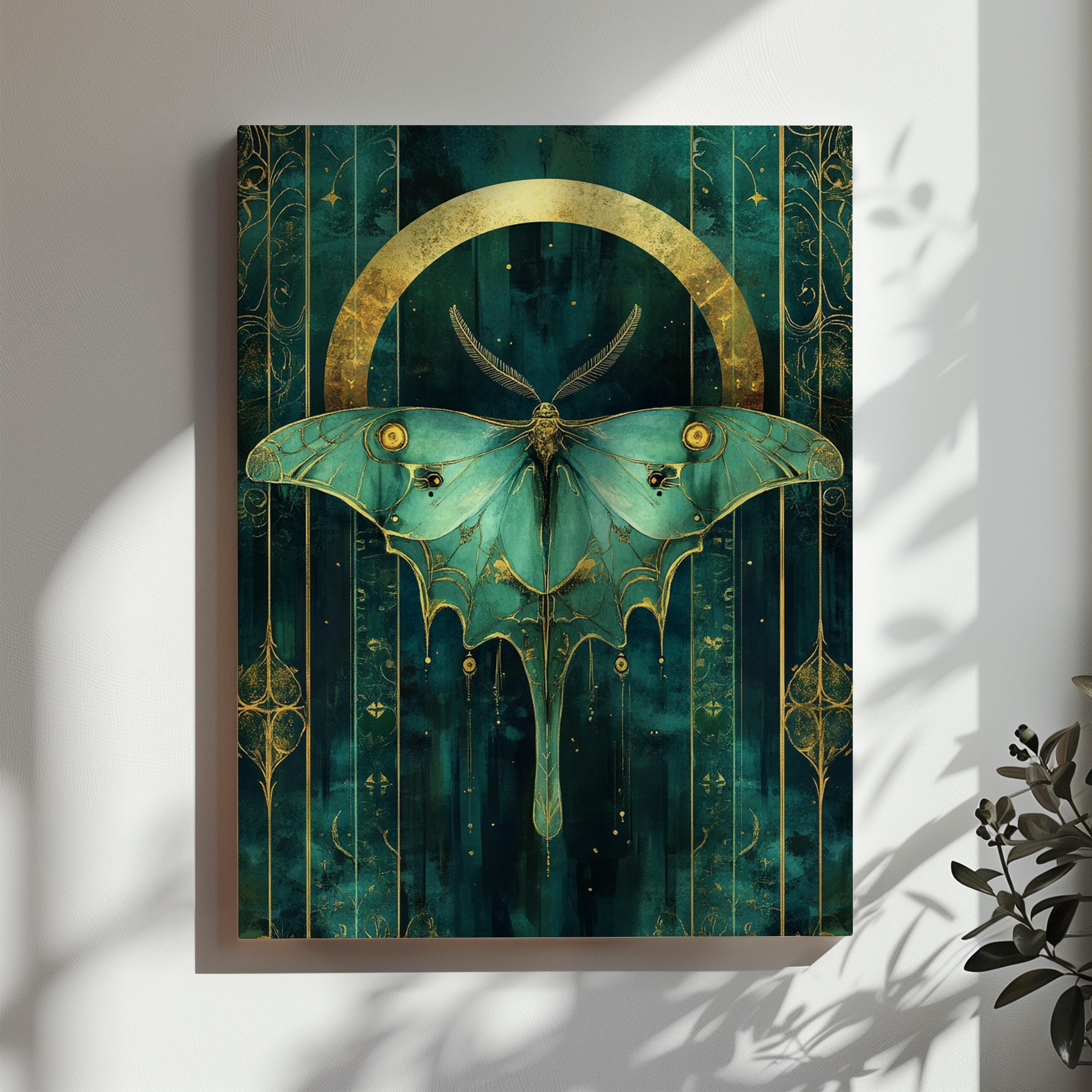 Luna Moth Wall Art Digital Download Actias Luna Crescent Moon Witchy ...