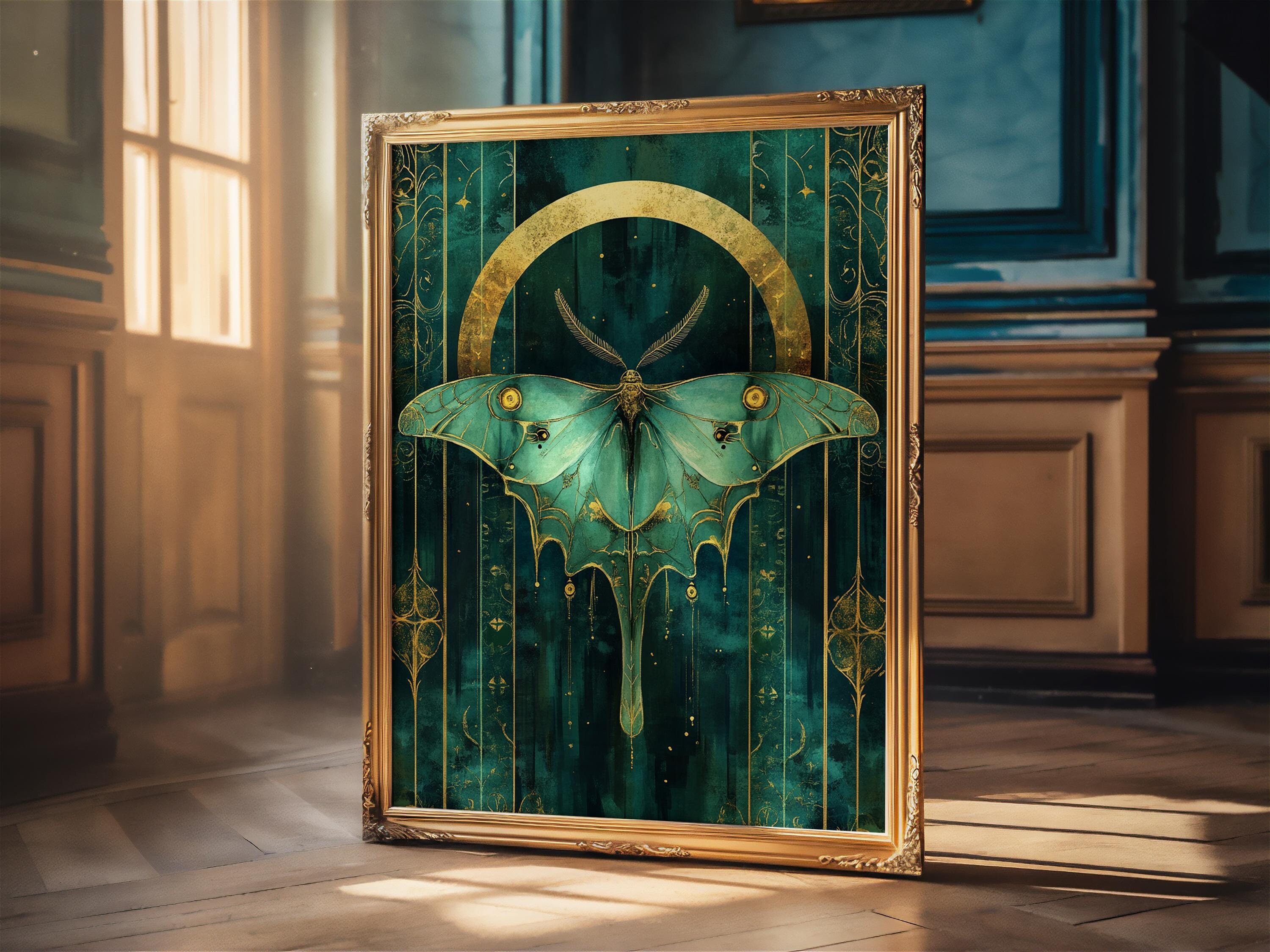 Luna Moth Wall Art Digital Download Actias Luna Crescent Moon Witchy ...