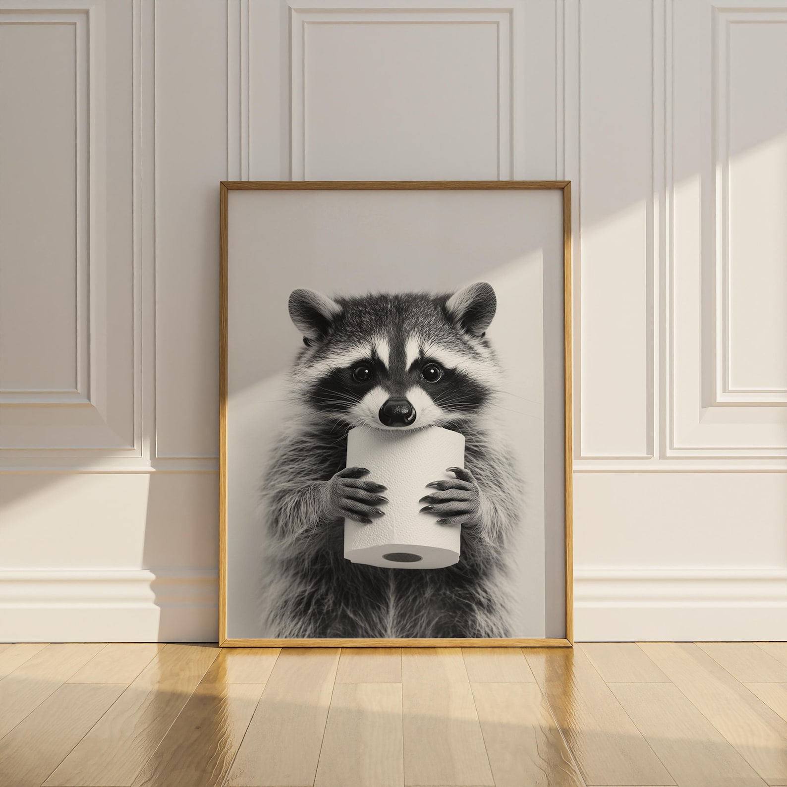 Raccoon Toilet Wall Art Funny Animal Printable Bathroom Wall Decor ...