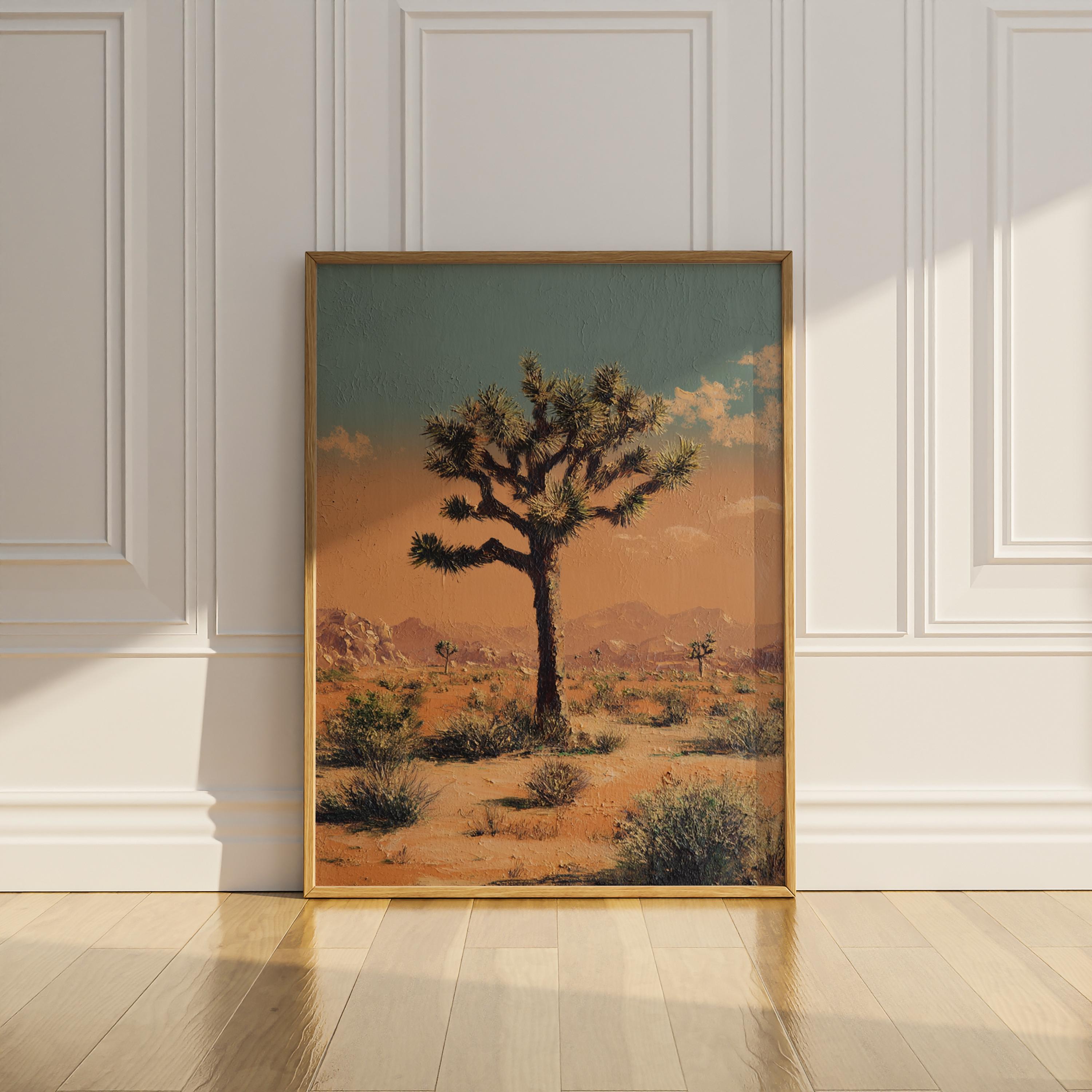 Joshua Tree Wall Art Desert Landscape Wall Decor Vintage Yucca Matte ...
