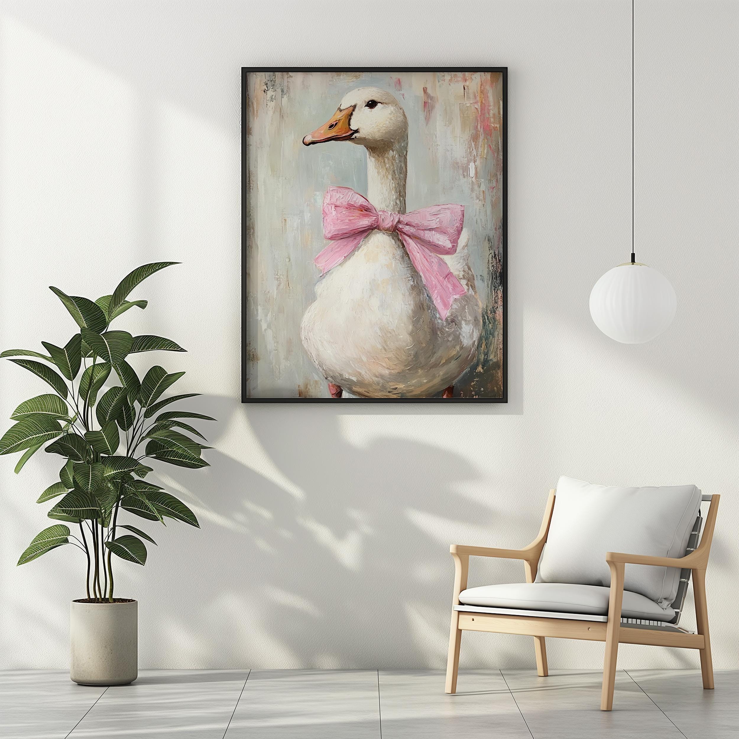 Silly Coquette Goose Poster Print Pink Bow Goose Nursery Wall Art ...