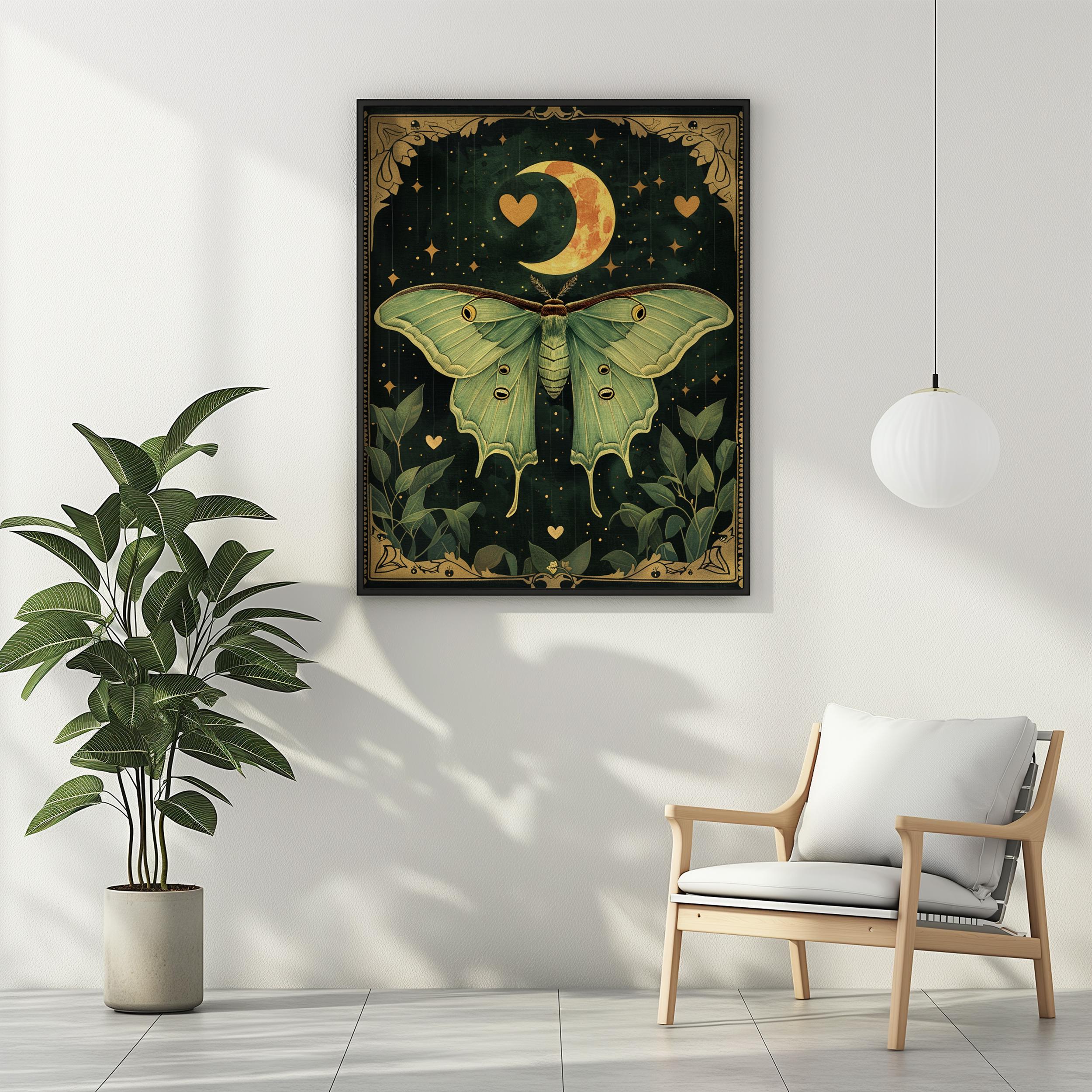 Luna Moth Wall Art Digital Download Actias Luna Crescent Moon Witchy ...